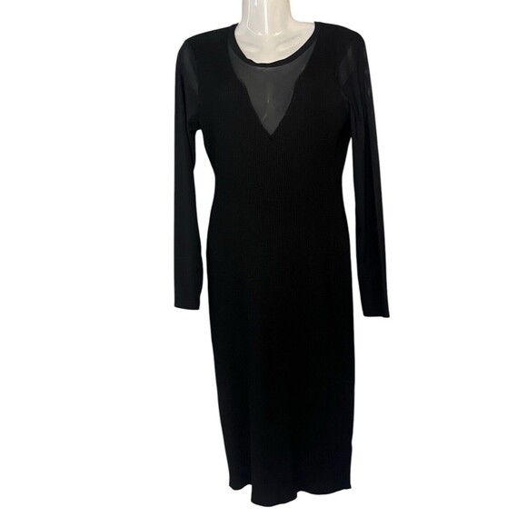 Almost Famous Women's Size 2 X Ribbed Bodycon Dress V Neck Cutout Black - Picture 1 of 6